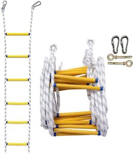 wsyzhl emergency fire ladder flame resistant safety rope escape ladder for kids and adults, for fast to deploy in fire/25m