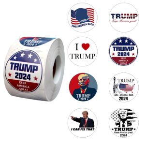 500pcs donald trump sticker 2024, 8 design trump stickers for american presidential election laptop scarpbook craft car