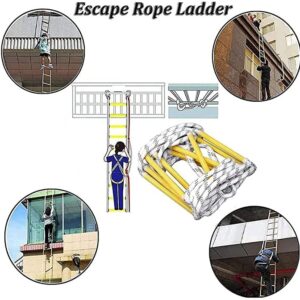 WSYZHL Emergency Fire Ladder Flame Resistant Safety Rope Escape Ladder for Kids and Adults, for Fast to Deploy in Fire/25M