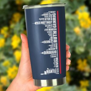 TEERABBIT Legends New York Baseball City Skyline Tumbler - Coffee Mug Insulated Tumbler With Lid - Mother's Day, Father's Day, Birthday, Christmas Gifts For Fans - 20 Oz| Stainless Steel