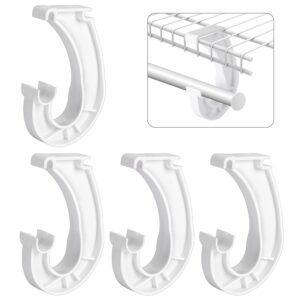 moonoom 4pcs hanging closet rod support,3/4 closet shelf rod holder,sturdy j-shaped closet brackets for hanging clothes,cabinets storage and curtain