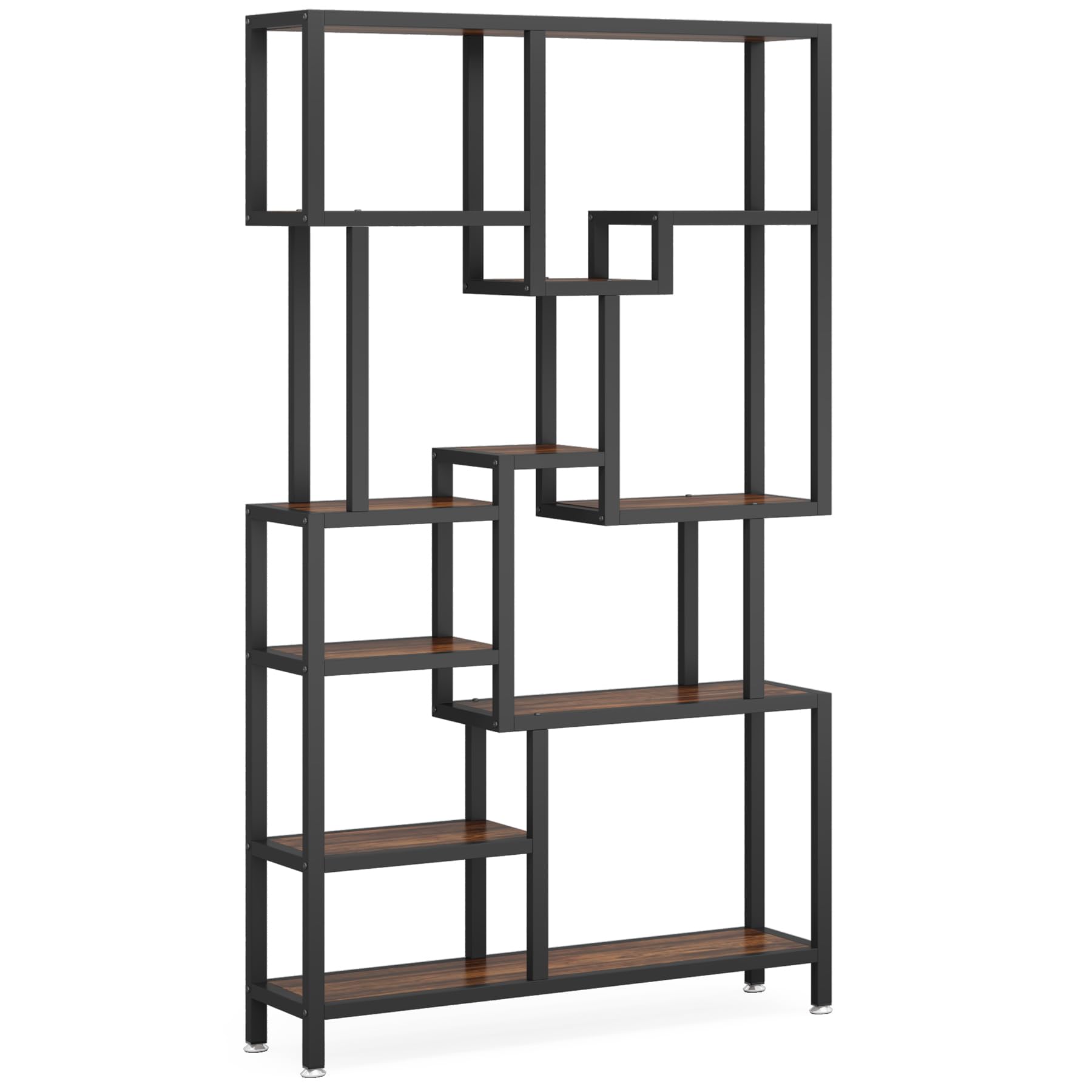 Tribesigns 7 Tier Bookshelf, 70.9" Industrial Bookcase Etagere Bookshelves, Wood Tall Book Shelves Open Display Storage Shelf for Living Room, Home Office, Rustic Brown