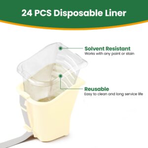 VOOMEY 24PCS Paint Pail Liners, Plastic Disposable Bucket Liner Set for Paint Cups,Holds Up to A Quart of Paint or Stain