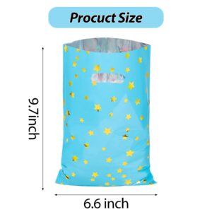 LEKOKO 50 Pcs Party Favors Bags, Cute Star Pattern Birthday Goodie Candy Bags, Plastic Party Gift Bag Bulk for Kids Birthday Baby Shower