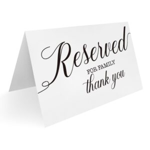 20 Pack Reserved Signs for Wedding, 4X6 Inch Reserved Table Signs, Minimalist Table Place Cards for Wedding, Restaurants, Parties, Receptions, Events, Table Setting Cards -RS04