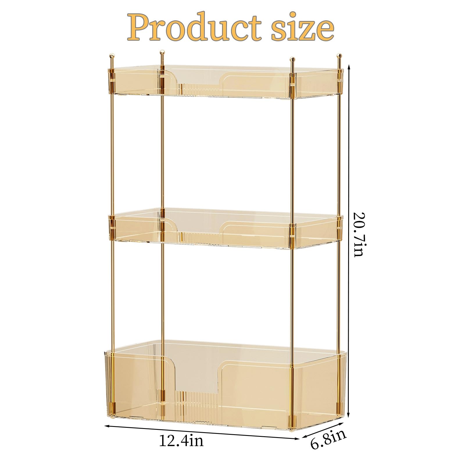 Nohozi 3 Tier Bathroom Countertop Organizer, Makeup Skin Care Organizer, Perfume Tray Vanity Countertop Organizer for Bathroom Countertops