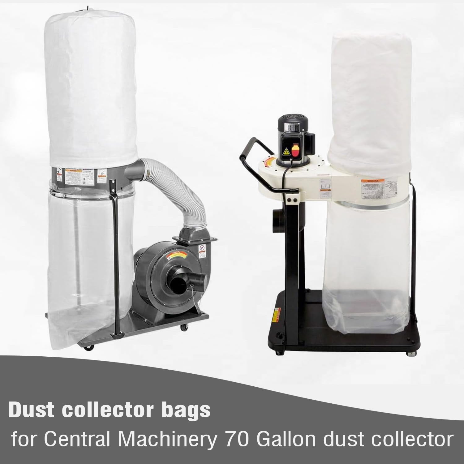 70 Gallon Dust Collector Bags 6pcs one-sided 5 mil 31"x40"(width x length) For Harbor Freight Central Machinery Dust Collectors