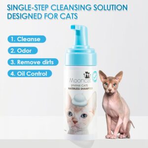 Mooncat Waterless Cat Shampoo, Licking Safe Dry Shampoo for Sphynx Cats ｜Mooncat Unscented Cat&Dog Wipes | Plant-Based Cat&Dog Grooming Supplies from Eye to Paw