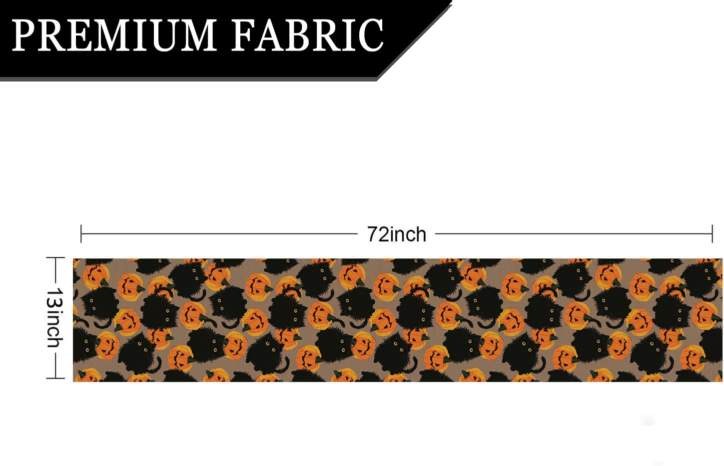 Halloween Table Runner Black Cat Pumpkins Seasonal Kitchen Dining Table Home Outdoor Party Decorations 13x72 Inch