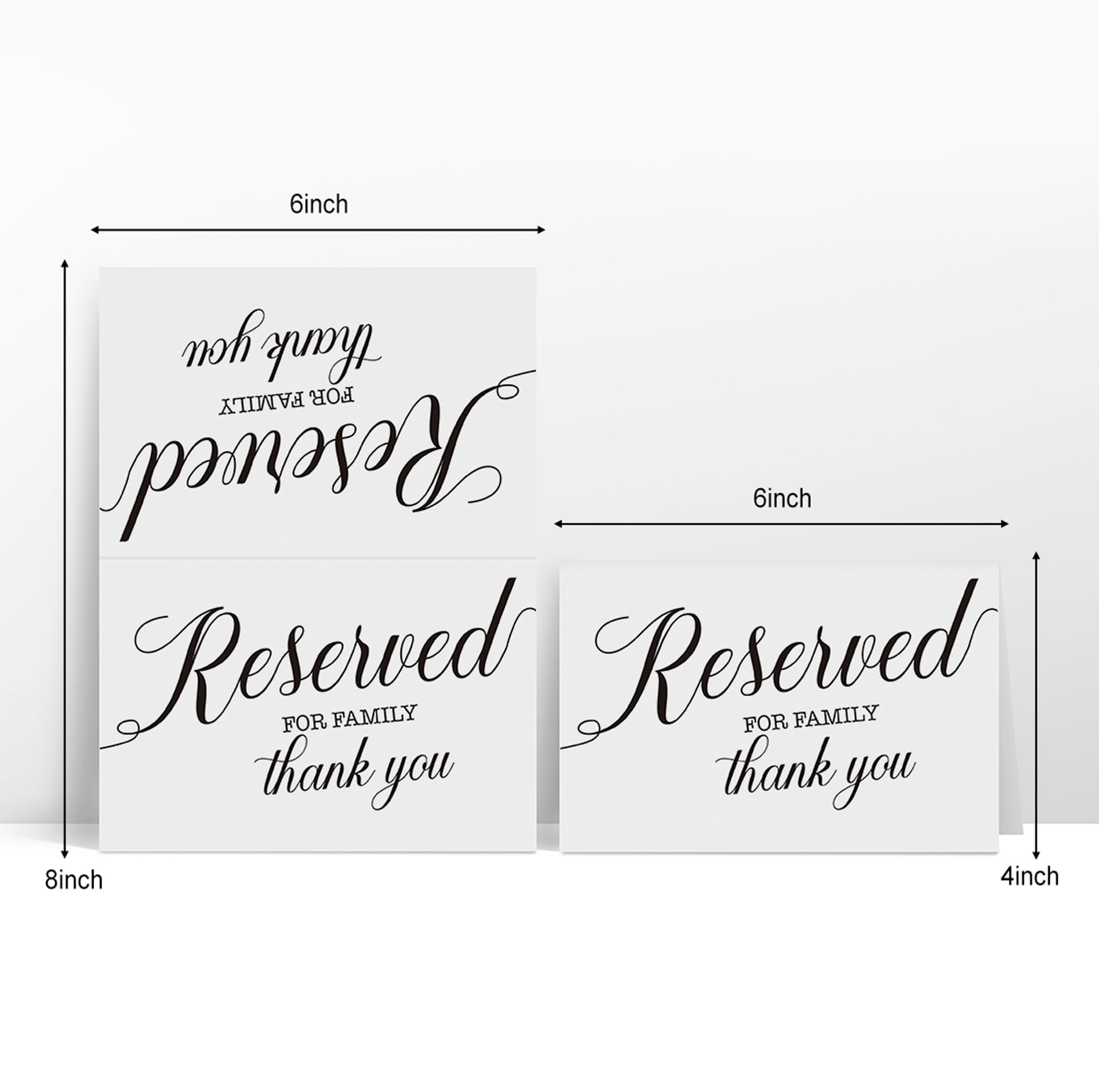 20 Pack Reserved Signs for Wedding, 4X6 Inch Reserved Table Signs, Minimalist Table Place Cards for Wedding, Restaurants, Parties, Receptions, Events, Table Setting Cards -RS04