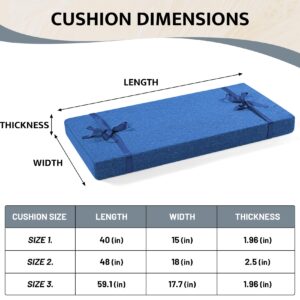 mudilun Bench Cushion 40 inch Bench Cushions for Indoor Furniture with Ties Patio Furniture Cushions for Window Piano Shoe Garden Chair Pads