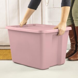 AYOYZ 18 Gallon Tote Box Plastic, Blush Pink