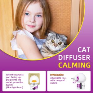 G · PEH Cat Pheromones Calming Diffuser, 2 Pack Premium Pheromone Diffuser for Cats, Cat Calming Diffuser with 2 Diffuser + 2 Refill 48ml Vial Relieve Anxiety Stress for Cats Calm for 60 Days