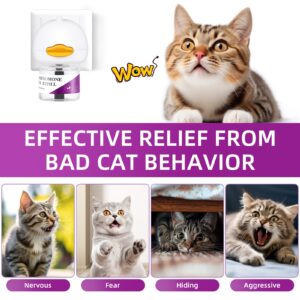 G · PEH Cat Pheromones Calming Diffuser, 2 Pack Premium Pheromone Diffuser for Cats, Cat Calming Diffuser with 2 Diffuser + 2 Refill 48ml Vial Relieve Anxiety Stress for Cats Calm for 60 Days