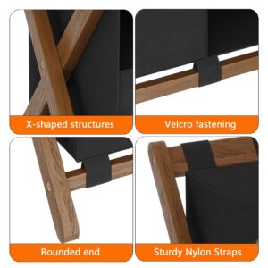 Heybly Luggage Rack with Laundry Bag,Bamboo Pack of 2,Suitcase Stand with Storage,Heavy-Duty Luggage Holder for Guest Room Bedroom Hotel, Holds up to 141 lb,26.4×18.5×20 Inches, Walnut,HLR011WB2