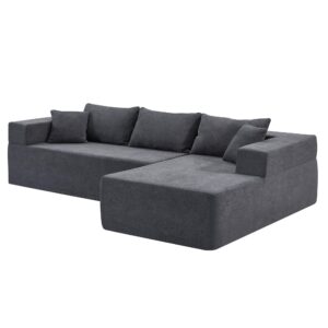 BAMOOLI 107.4'' Modular Sectional Couch, Modern L-Shape Sectional Sofa with Chaise Lounge, Comfy Free Combination Corner Sofa Couch, Upholstered 4 Seat Couch for Living Room, Bedroom, Apartment, Grey