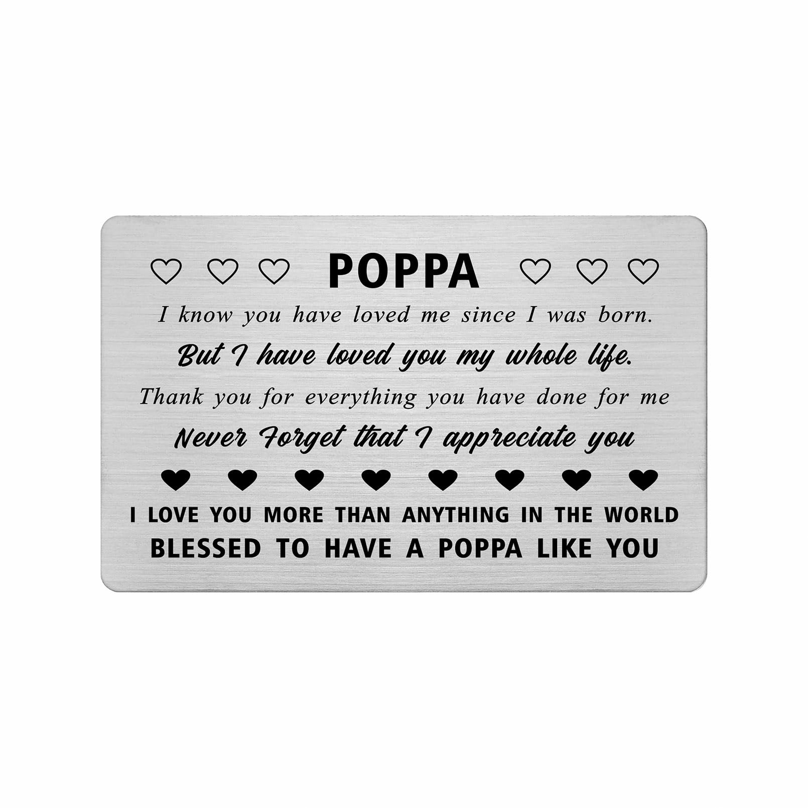 Yobent Poppa Card for Men, Best Poppa Birthday Christmas Gifts, Thank You Appreciation Present for Poppa