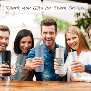 Rtteri 10 Pcs Thank You Cups Employee Appreciation Gifts 16oz Skinny Tumblers with Lids and Straws Plastic Tumblers for Team Coworker Teacher Staff Christmas Gifts(Neutral Color,Appreciation)