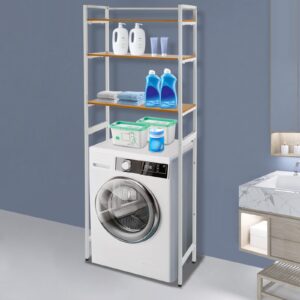 MSAIERPLR Over The Toilet Storage Cabinet Bathroom Storage Shelf Freestanding Storage Rack Bathroom Rack for Washing Machine Over Washer & Dryer Shelves Suitable for Use in Kitchens Bathrooms Laundry