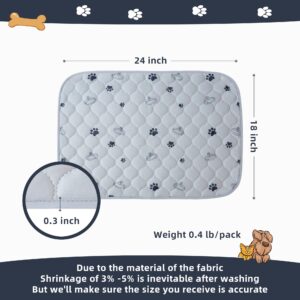 Reusable Pet Pee Pads, AZOOLOI 4 Pack 18"x24" Ultra-Absorbent Washable Puppy Pads with Non-Slip Grip and Cute Print, Leak-Proof Dog Pee Pad for Training, Whelping, Housebreaking, Incontinence, Playpen