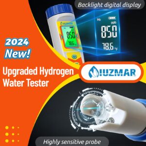 UIUZMAR Hydrogen Water Tester pH Meter 6 in 1 pH H2 ORP TDS EC Temp Tester Dissolved Hydrogen Tester for Hydrogen Water Bottle pH and ORP Meter for Household Drinking Water Hydroponics Pool