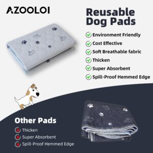 Reusable Pet Pee Pads, AZOOLOI 4 Pack 18"x24" Ultra-Absorbent Washable Puppy Pads with Non-Slip Grip and Cute Print, Leak-Proof Dog Pee Pad for Training, Whelping, Housebreaking, Incontinence, Playpen