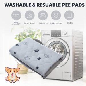 Reusable Pet Pee Pads, AZOOLOI 4 Pack 18"x24" Ultra-Absorbent Washable Puppy Pads with Non-Slip Grip and Cute Print, Leak-Proof Dog Pee Pad for Training, Whelping, Housebreaking, Incontinence, Playpen