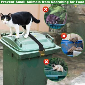 2Pcs Bear Proof Trash Can Lid Lock, Trash Can Locks for Animals, Adjustable Garbage Can Lock for Animals, Trash Can Lock Garbage Can Strap to Prevent Bear Raccoon Dog Tipping Over Trash Bin (Black)