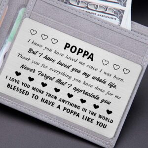 Yobent Poppa Card for Men, Best Poppa Birthday Christmas Gifts, Thank You Appreciation Present for Poppa