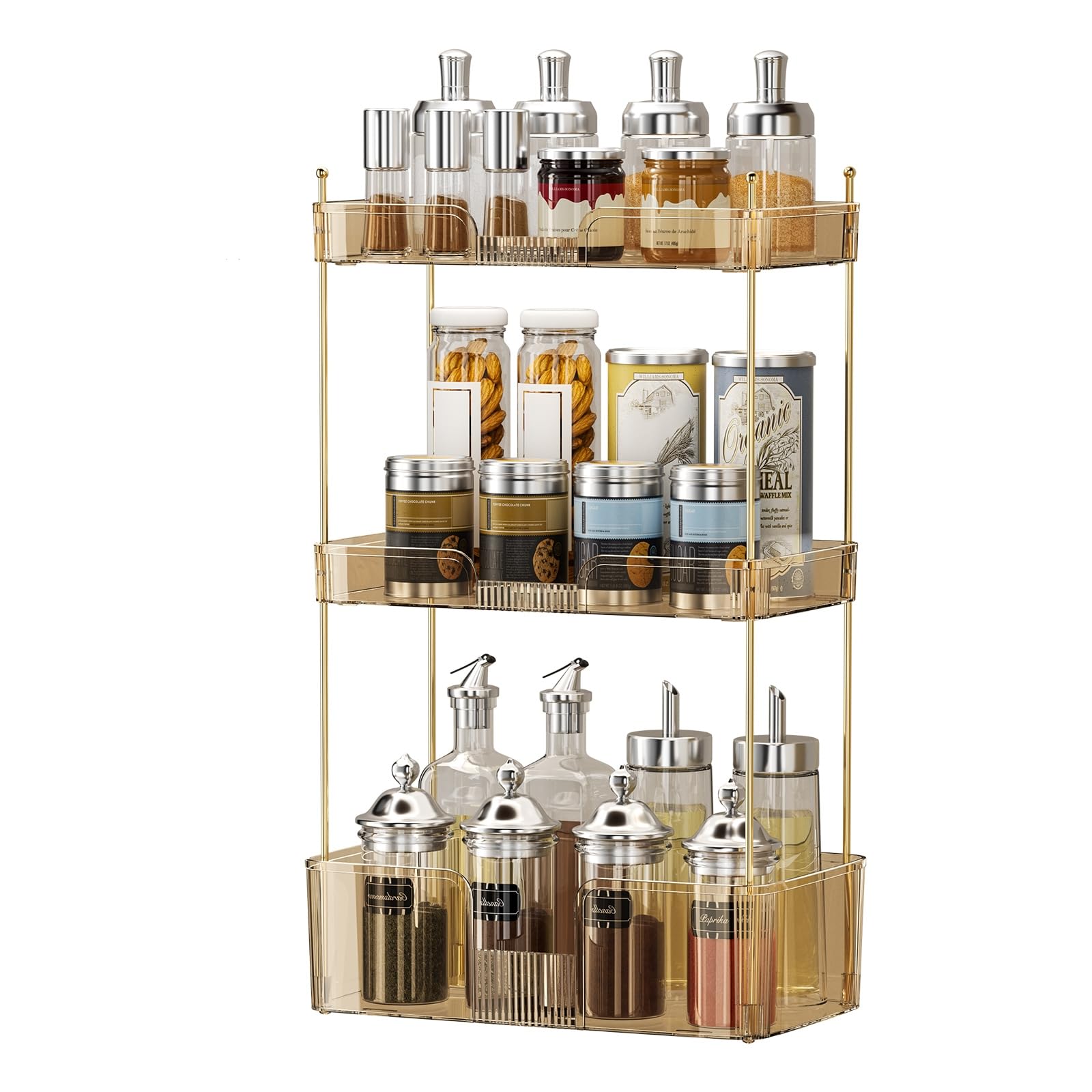 Nohozi 3 Tier Bathroom Countertop Organizer, Makeup Skin Care Organizer, Perfume Tray Vanity Countertop Organizer for Bathroom Countertops