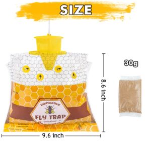 Fly Traps Outdoor Fly Trap Hanging, 6 Natural Pre-Baited Fly Bags Outdoor Disposable, Fly Hunter Catchers Control Killer Repellent Outdoors, Stable Horse Farm Barn Ranch Fly Trap for Mosquito Bug