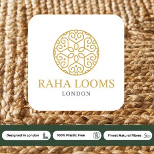 Raha Looms London Entryway Rug - 2x3 Rug, Natural Golden Jute Rug Entry Rugs for Inside House, Indoor Rugs for entryway, Earthy Boho Chic Entry Rug, 2 x 3 Rug, 2x3 Rug Non Slip