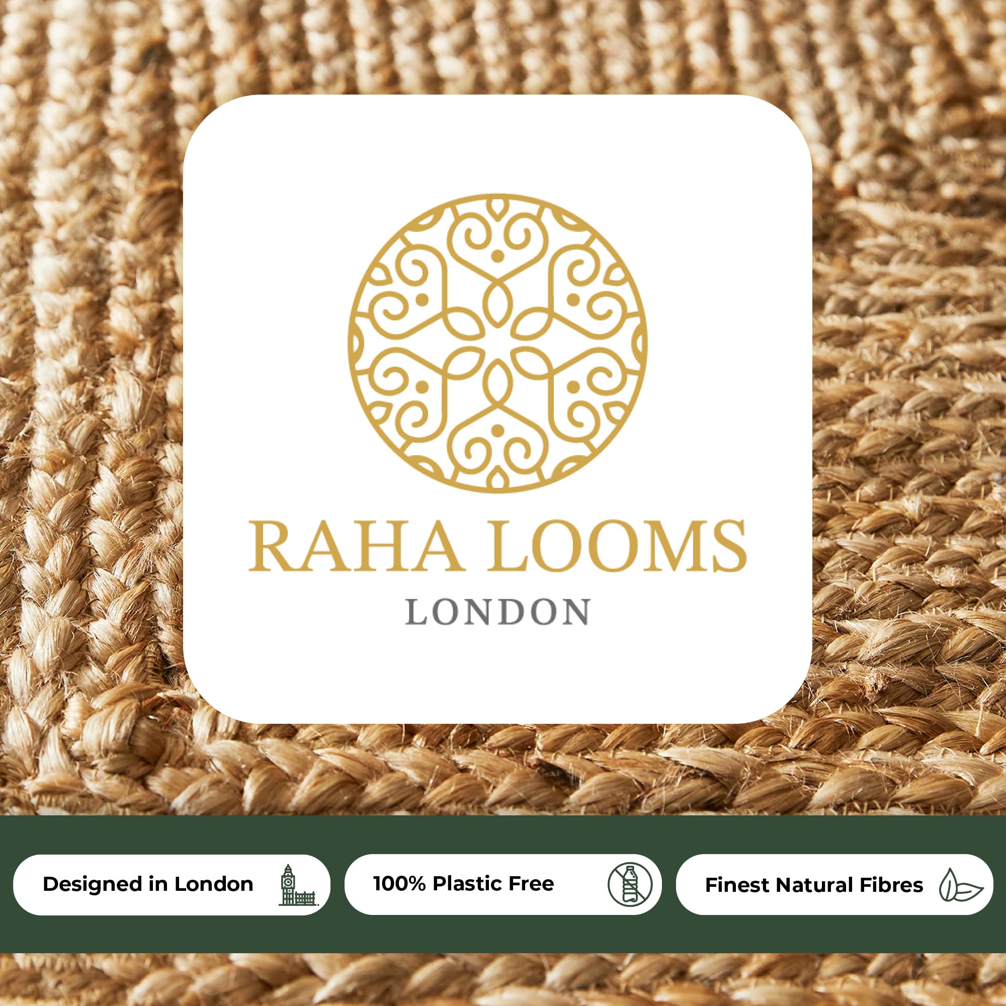 Raha Looms London Entryway Rug - 2x3 Rug, Natural Golden Jute Rug Entry Rugs for Inside House, Indoor Rugs for entryway, Earthy Boho Chic Entry Rug, 2 x 3 Rug, 2x3 Rug Non Slip