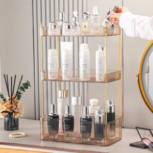 Nohozi 3 Tier Bathroom Countertop Organizer, Makeup Skin Care Organizer, Perfume Tray Vanity Countertop Organizer for Bathroom Countertops