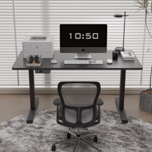 Win Up Time Electric Standing Desk Whole Piece Desktop Height Adjustable Desk- Standing Computer Desk, Sit Stand Desk Frame & Top, Electric Stand Up Desk on Wheels