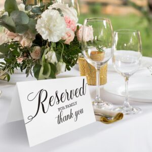 20 Pack Reserved Signs for Wedding, 4X6 Inch Reserved Table Signs, Minimalist Table Place Cards for Wedding, Restaurants, Parties, Receptions, Events, Table Setting Cards -RS04