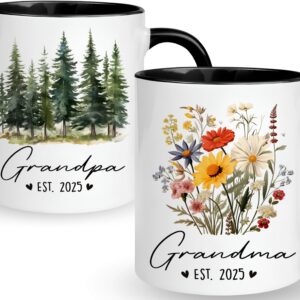 Promoted To Grandparents 2025 Mug Set, Baby Announcement Gifts For Grandparents, Grandma And Grandpa Pregnancy Announcement Gift, 1st Time Grandma Grandpa Gifts, New Grandparents Gifts First Time 2025