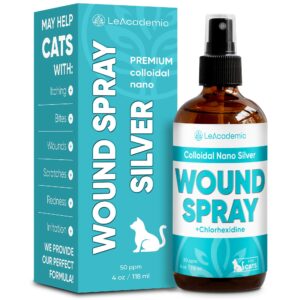 leacademic cat wound spray | wound spray for cats | cat wound care spray | chlorhexidine for cats | wound care spray | pet wound care for cats | 4 oz