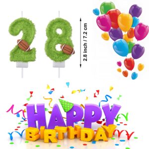 VSHILI 28 82 Birthday Candles, 28th 82nd Cake Candles, Green Happy Birthday Number 28 82 Candles Cake Topper Decorations for Party Men Women