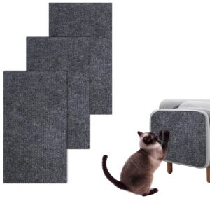 yoanxong cat scratching mat, 3 pack 39.9" x 11.8" trimmable self-adhesive cat scratching mat, sofa furniture wall cat scratching board cat scratching mat, multifunctional protective pad for furniture