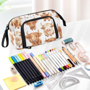 UMIRIKO Cute Highland Cow Pencil Pouches Large Pencil Cases Zipper Pencil Bags Pen Box Big Pen Cases for Adults Girls Kids Boys 21344231