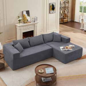 BAMOOLI 107.4'' Modular Sectional Couch, Modern L-Shape Sectional Sofa with Chaise Lounge, Comfy Free Combination Corner Sofa Couch, Upholstered 4 Seat Couch for Living Room, Bedroom, Apartment, Grey