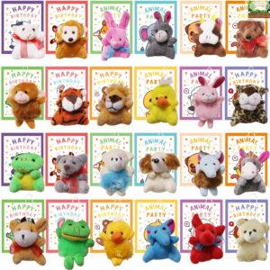 yalary 48 pack mini animal plush toy party favor stuffed toy card small stuffed animal bulk key chain for kids,school gift,graduation gift,bulk carnival prize,valentine's day party gift