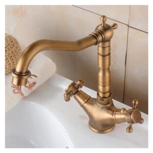 HOONWEAR Bronze Bathtub Faucet Two Handle Single Hole Hot and Cold Water Mixer Kitchen Faucet Mixer Tap Faucet, CF001