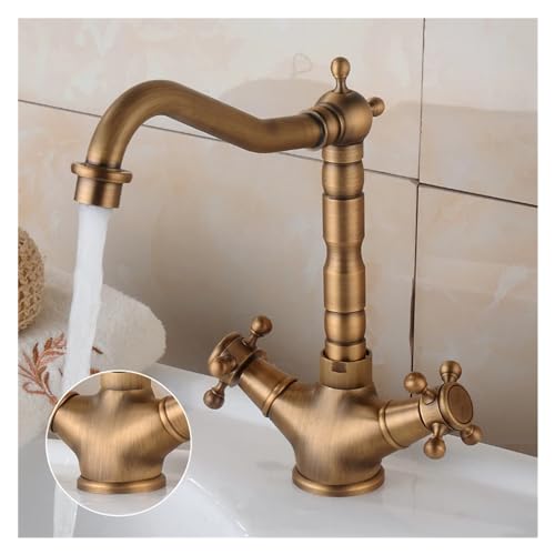 HOONWEAR Bronze Bathtub Faucet Two Handle Single Hole Hot and Cold Water Mixer Kitchen Faucet Mixer Tap Faucet, CF001