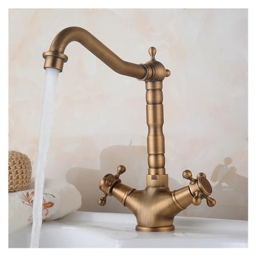 HOONWEAR Bronze Bathtub Faucet Two Handle Single Hole Hot and Cold Water Mixer Kitchen Faucet Mixer Tap Faucet, CF001