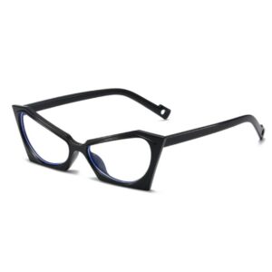 weloveushop vintage polygon butterfly cat eye eyeglass frames for women anti-blue light computer glasses (bright black blue light flakes)