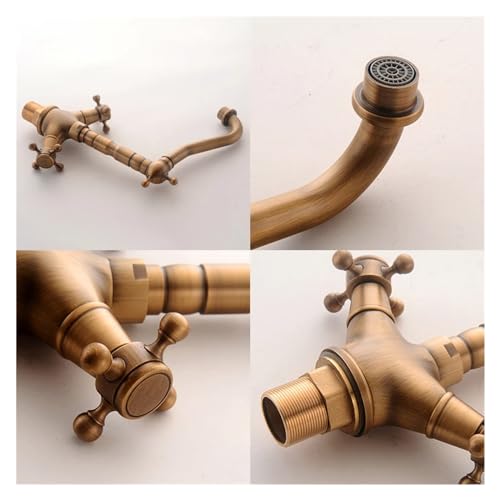 HOONWEAR Bronze Bathtub Faucet Two Handle Single Hole Hot and Cold Water Mixer Kitchen Faucet Mixer Tap Faucet, CF001