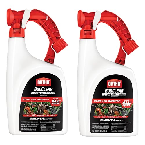 Ortho BugClear Insect Killer for Lawns and Landscapes Ready to Spray, Kills Periodical Cicadas, Ants, Spiders, Fleas, and Ticks, 32 oz., 2-Pack