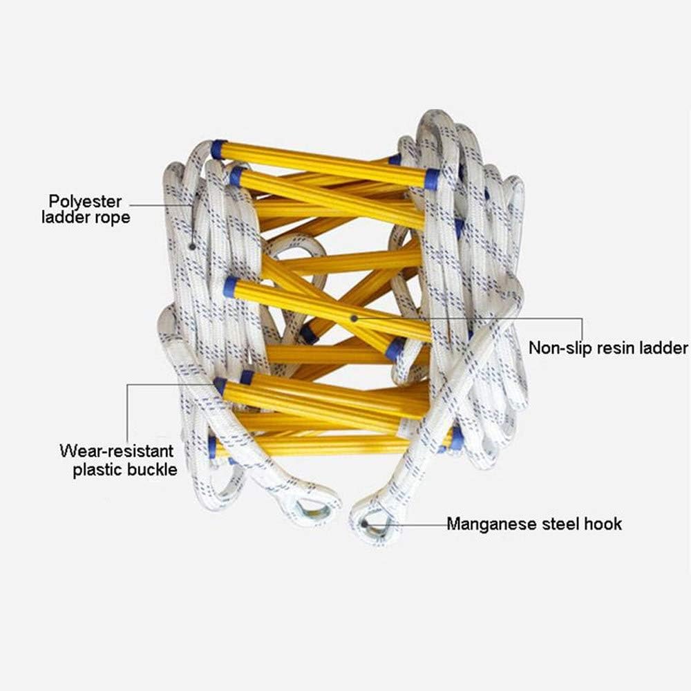 Rope Ladder Fire Escape - Homes Flame Resistant Emergency Fire Safety Evacuation Ladder with Hook Carabins, Bearing Weight 420kg (Size : 10m/32ft)